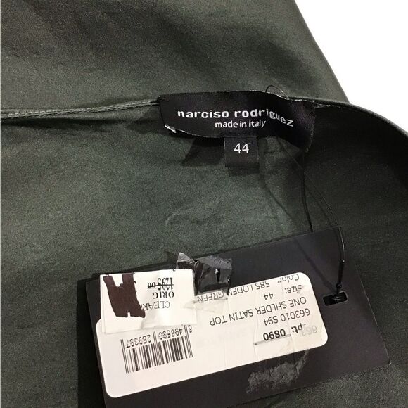 Narciso Rodriquez One Shoulder High Low Hem Satin Blouse Size 44 - Picture 3 of 9